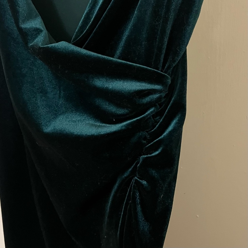 RACHEL ZOE Velvet Dress Slit V Neck Vneck sleeveless Los Angeles New York - Picture 7 of 9